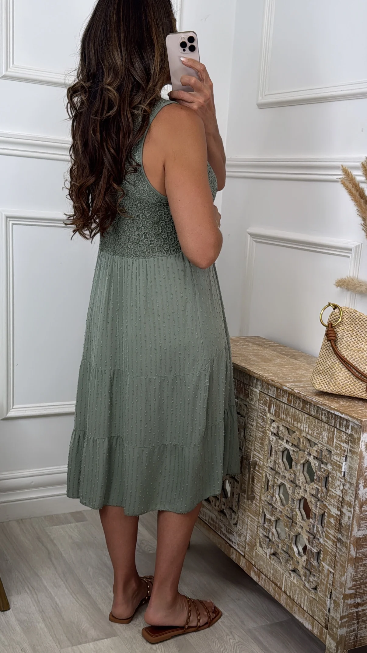 Kira Khaki Tiered Dress - Image 5