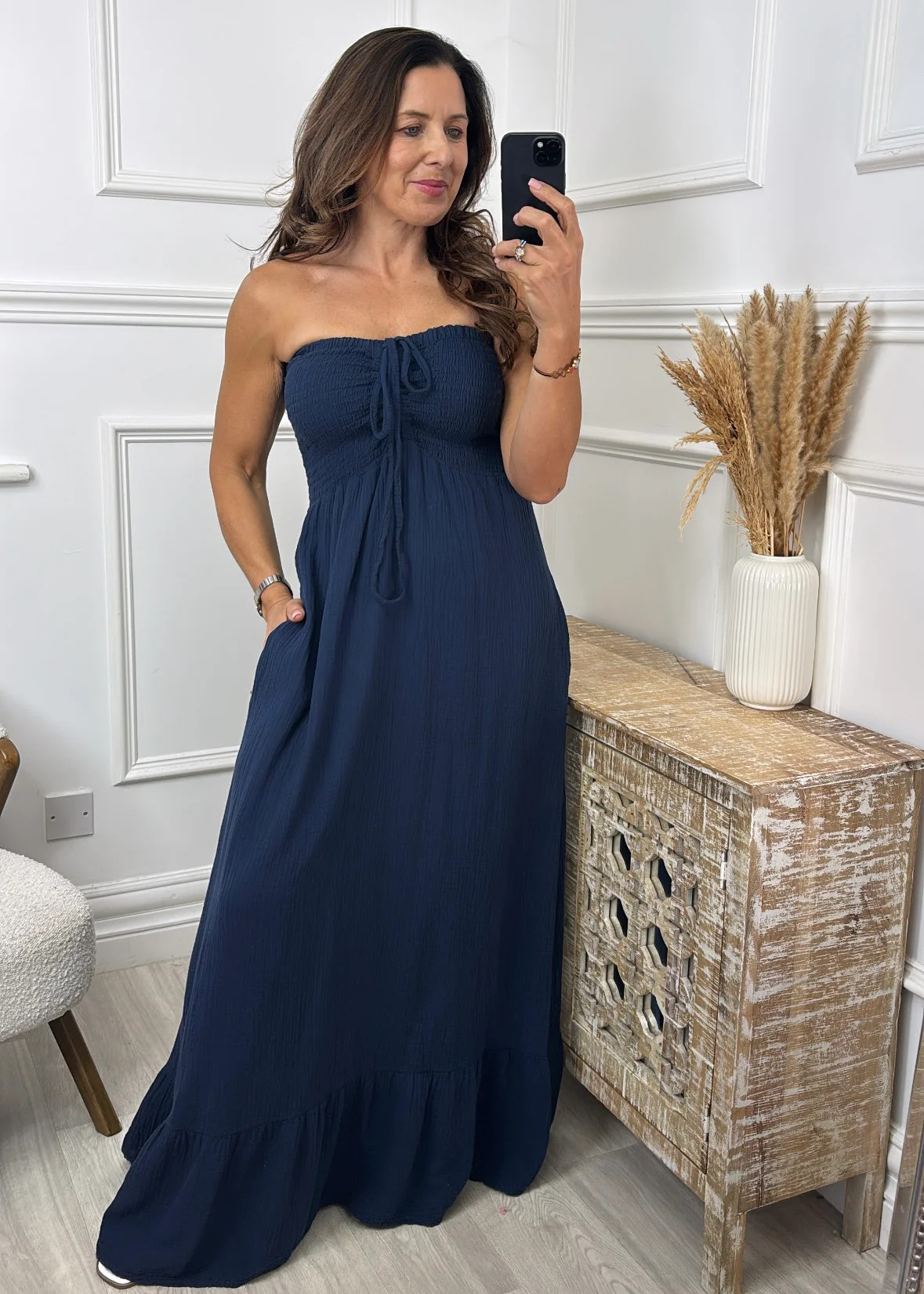 Aislinn Navy Bandeau Maxi Dress