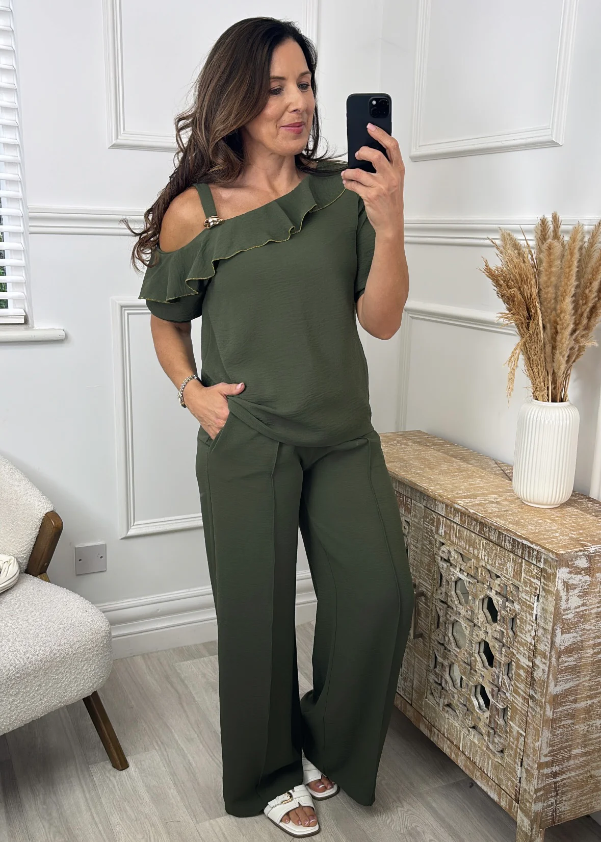 Alison Khaki Frill Set - Image 3