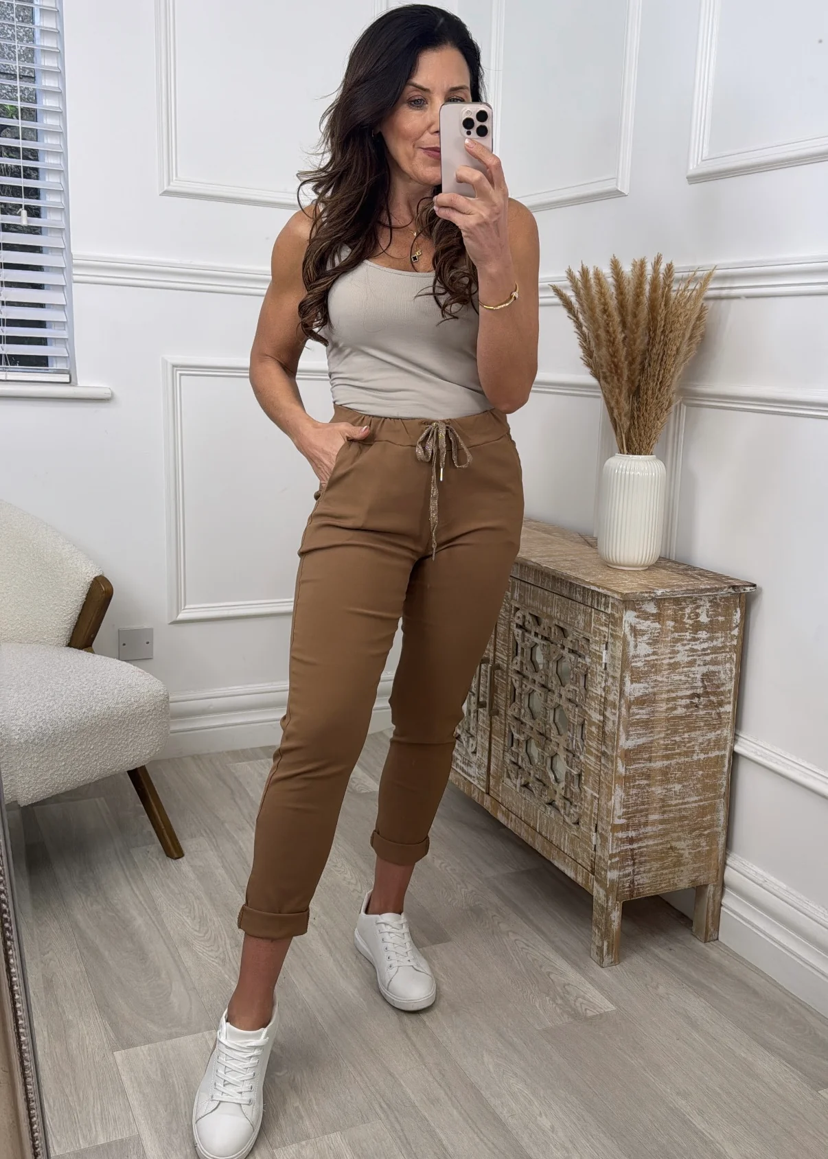 Caroline Camel Chino Joggers - Image 2