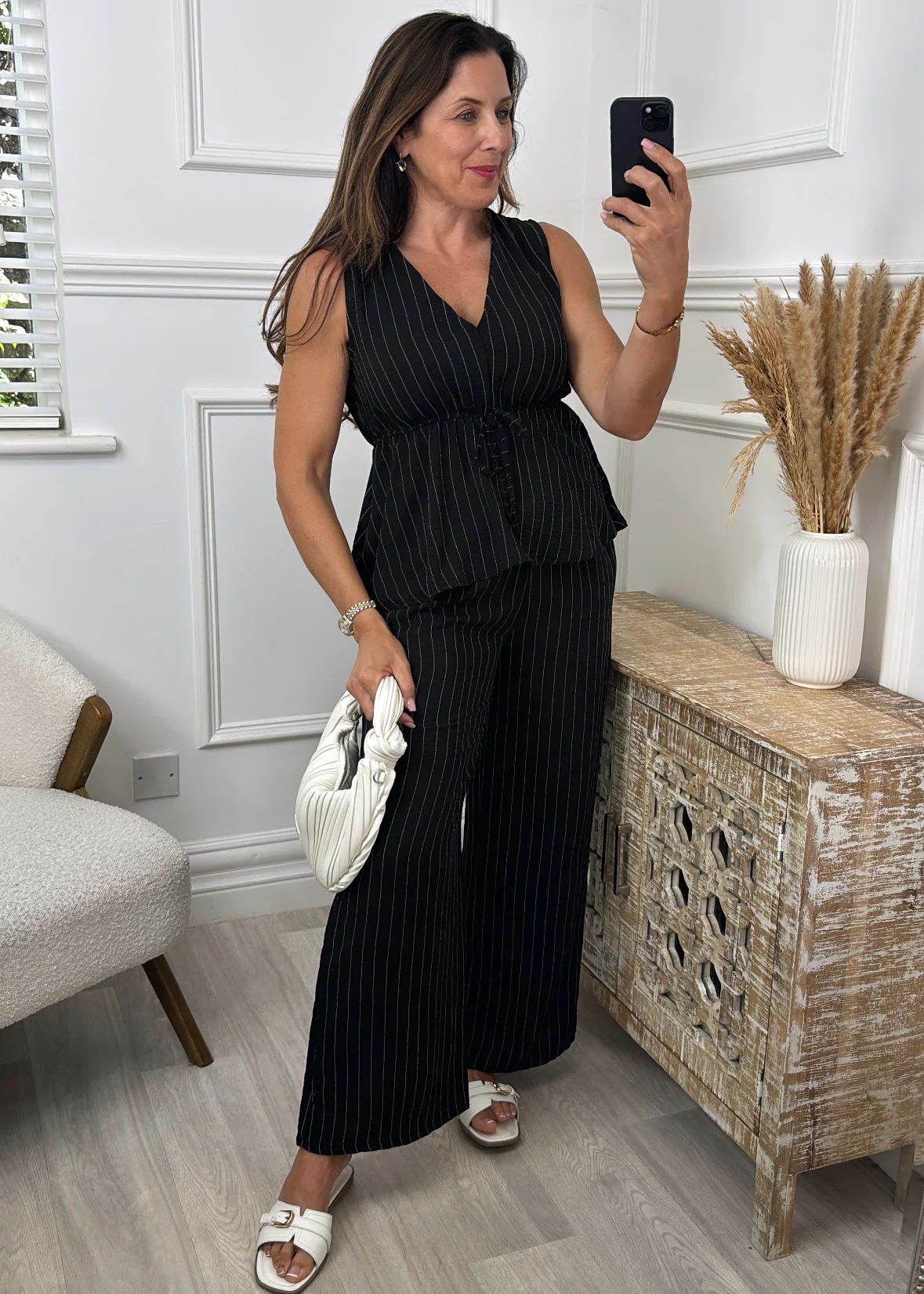 Catherine Black Striped Set - Image 2