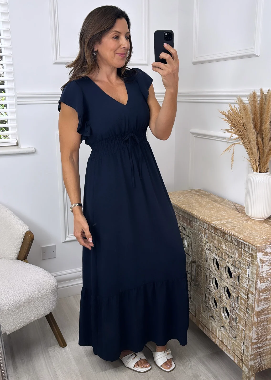 Ciara Navy Maxi Dress - Image 2