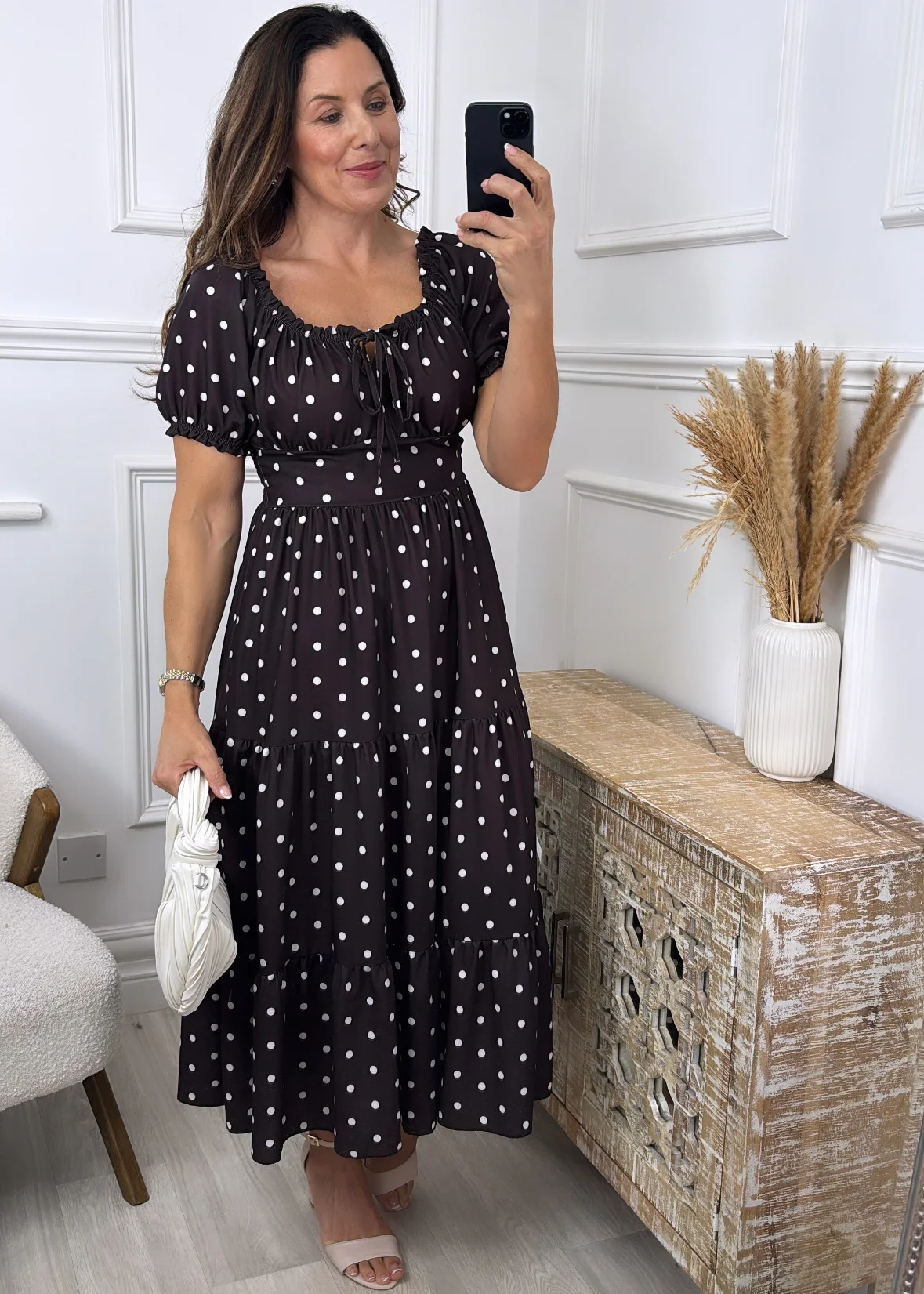 🖤Pre Order🖤 Ciaramai Brown Polka Dot Dress