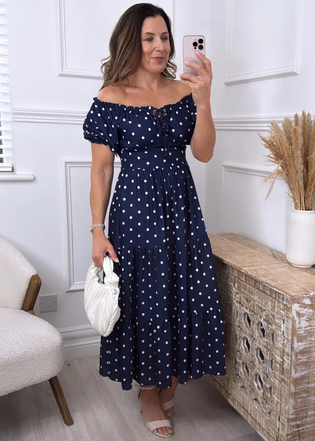🖤Pre Order🖤 Ciaramai Navy Polka Dot Dress - Image 2