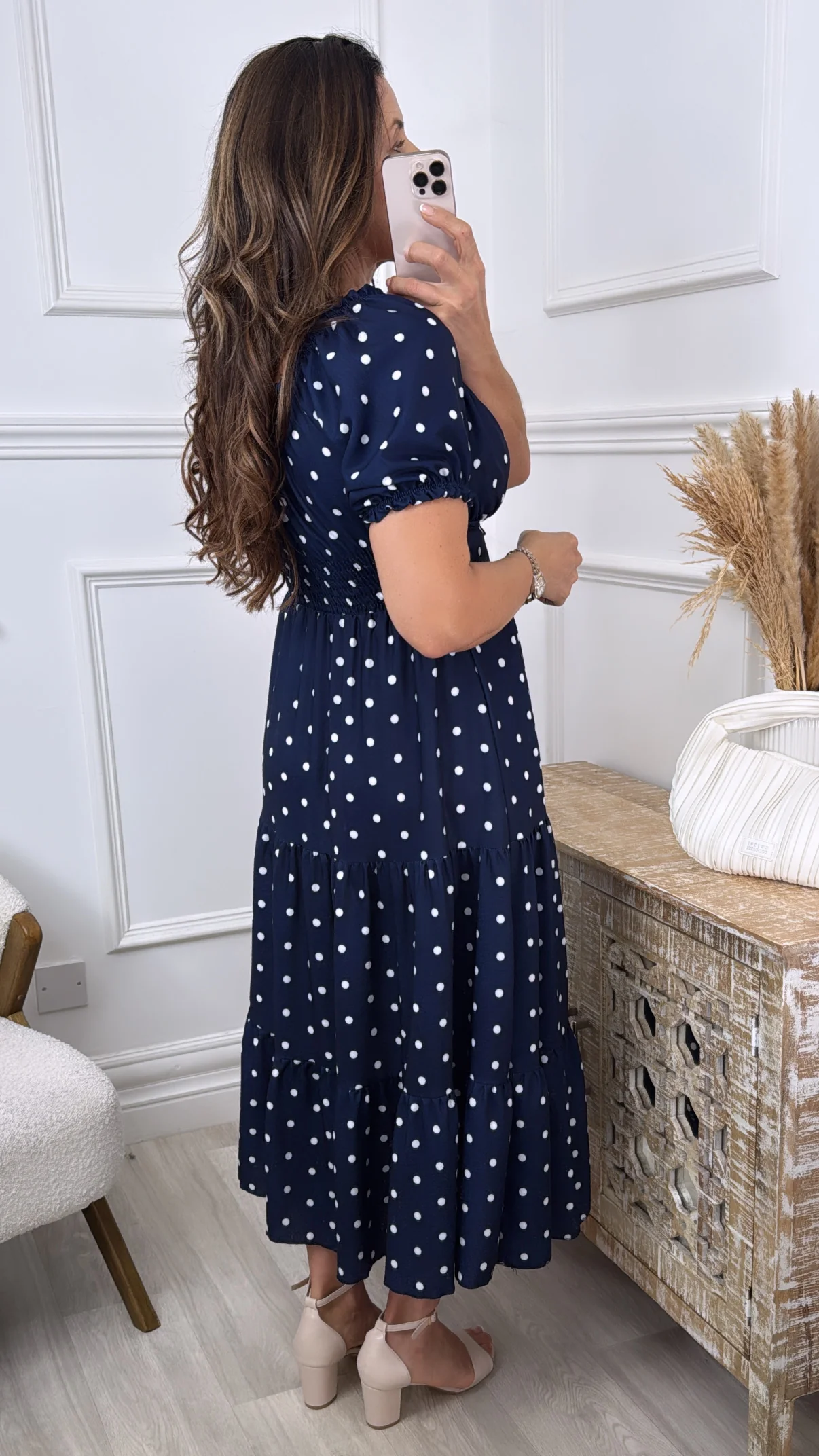 🖤Pre Order🖤 Ciaramai Navy Polka Dot Dress - Image 3