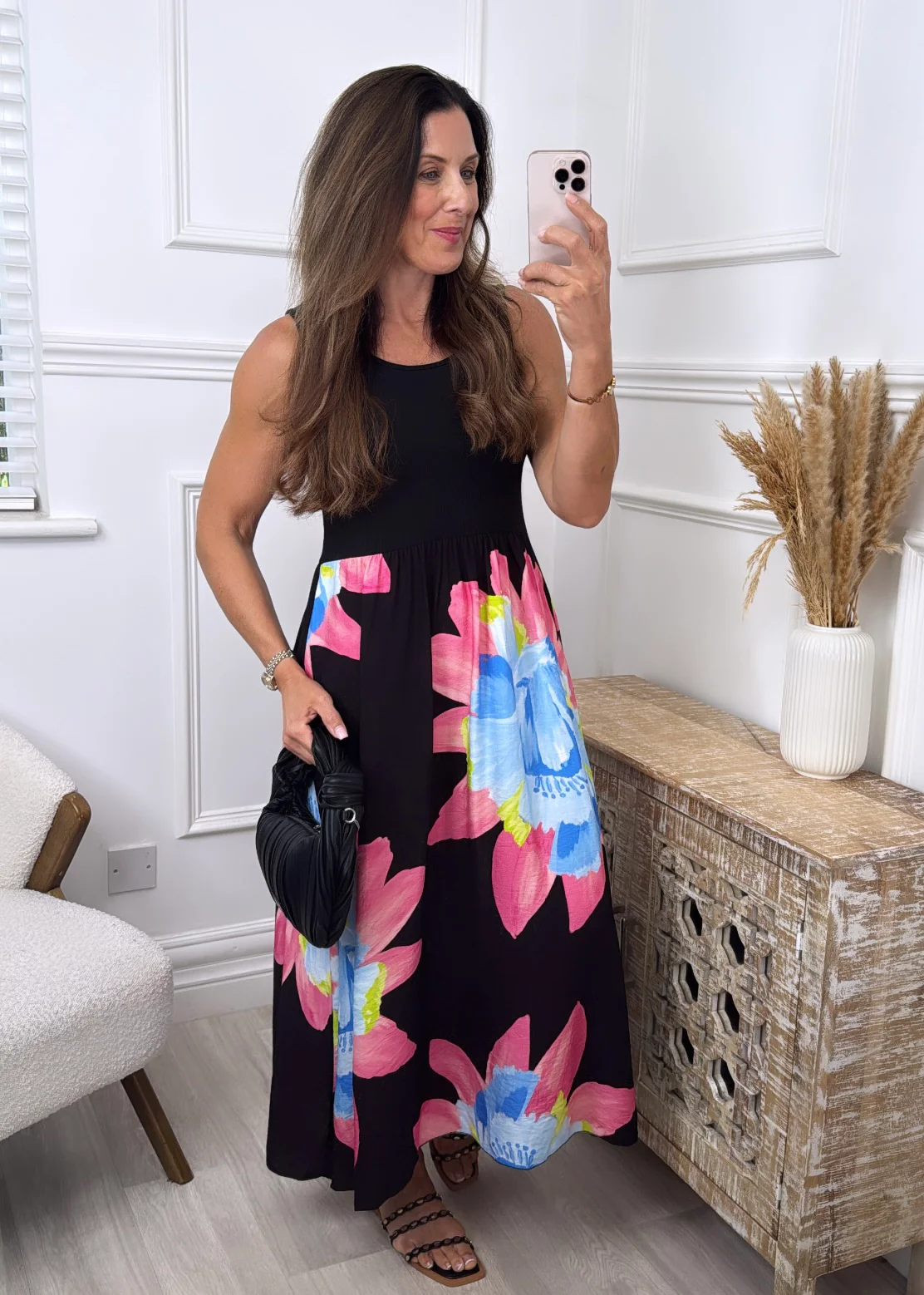 Colette Black Floral Skirt Dress - Image 2
