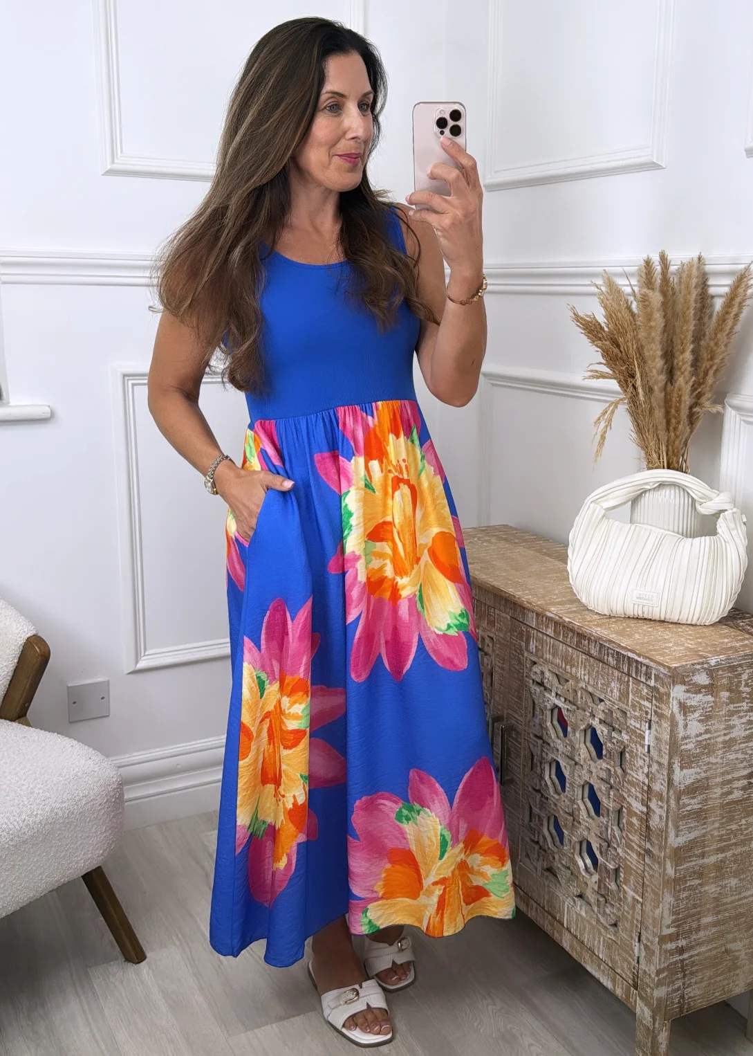 Colette Blue Floral Skirt Dress - Image 3