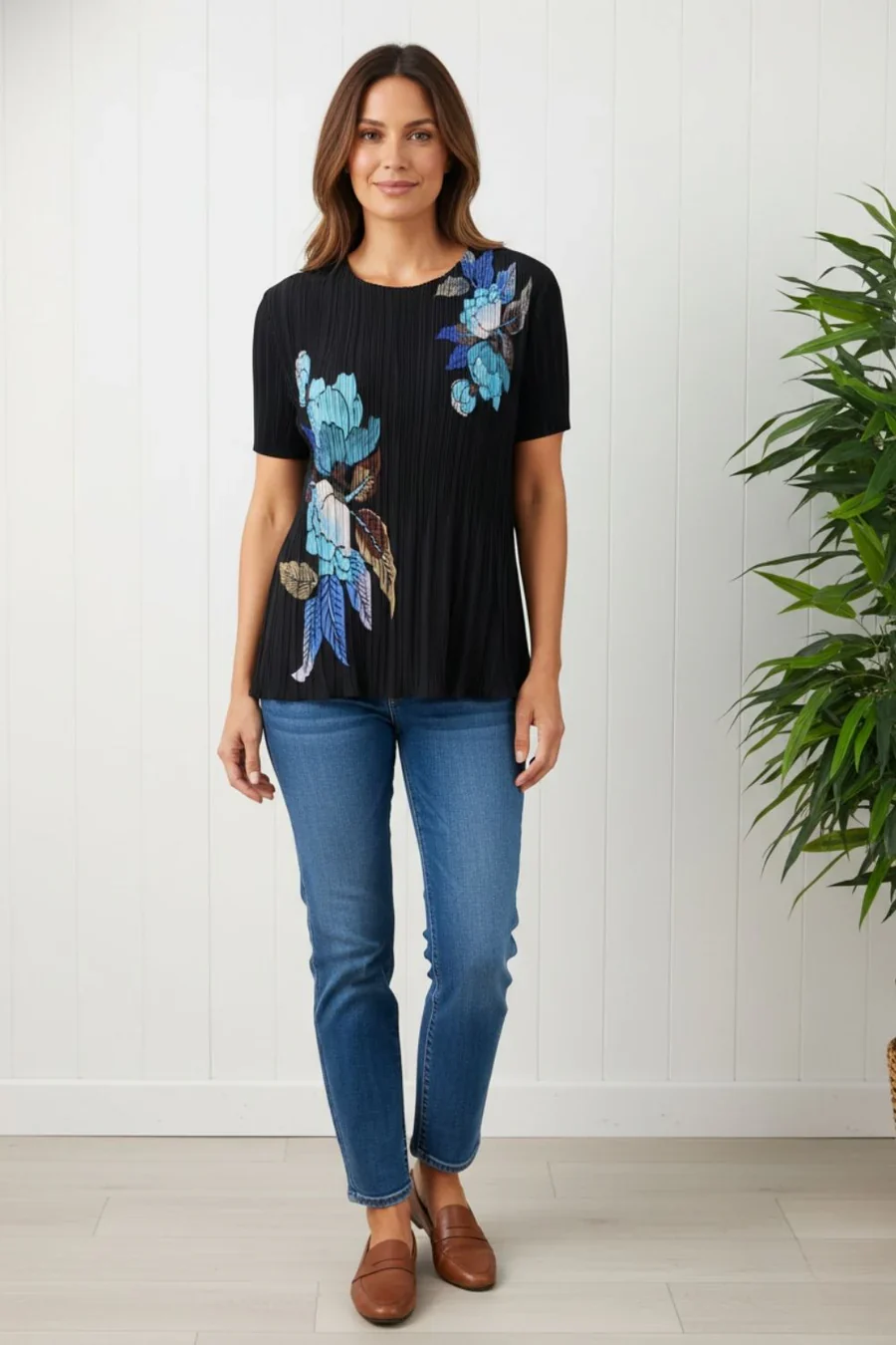 Edie Black Floral Top - Image 4