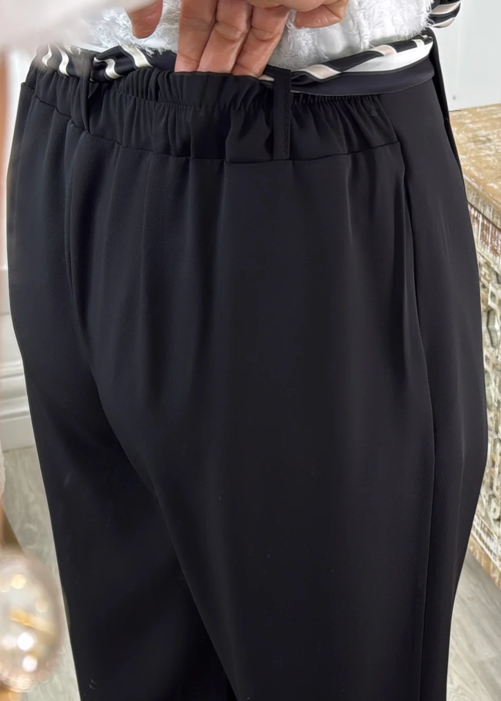 Edwina Black Wide Leg Trousers - Image 4