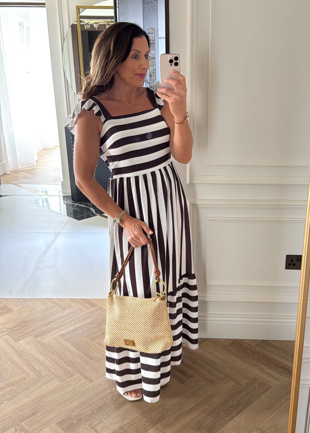 🖤Pre Order🖤 Elaina  Brown Striped Maxi Dress - Image 2