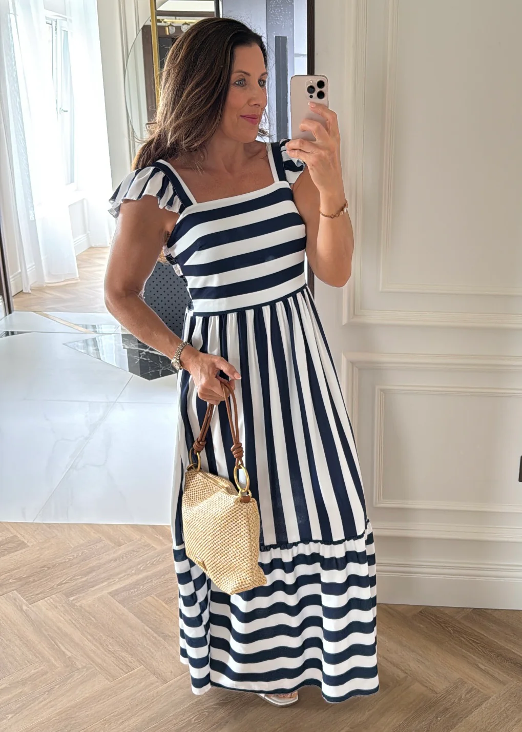🖤Pre Order🖤 Elaina Navy Striped Maxi Dress - Image 2