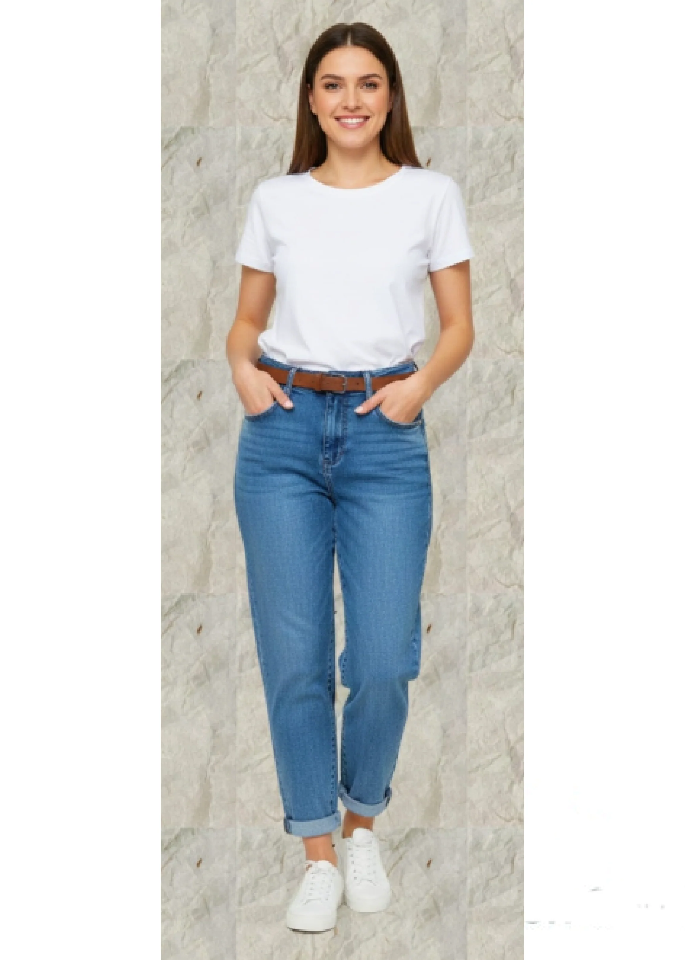 Gabby Blue High Waist Mom Jeans - Image 3
