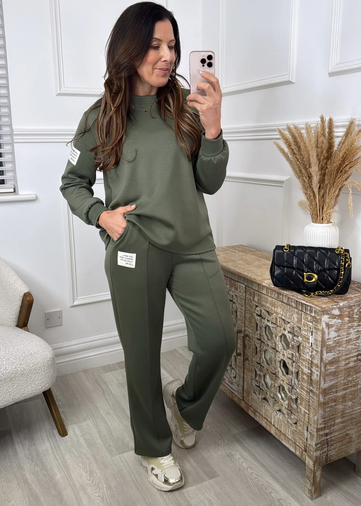 Gail Khaki Seam Detail Set