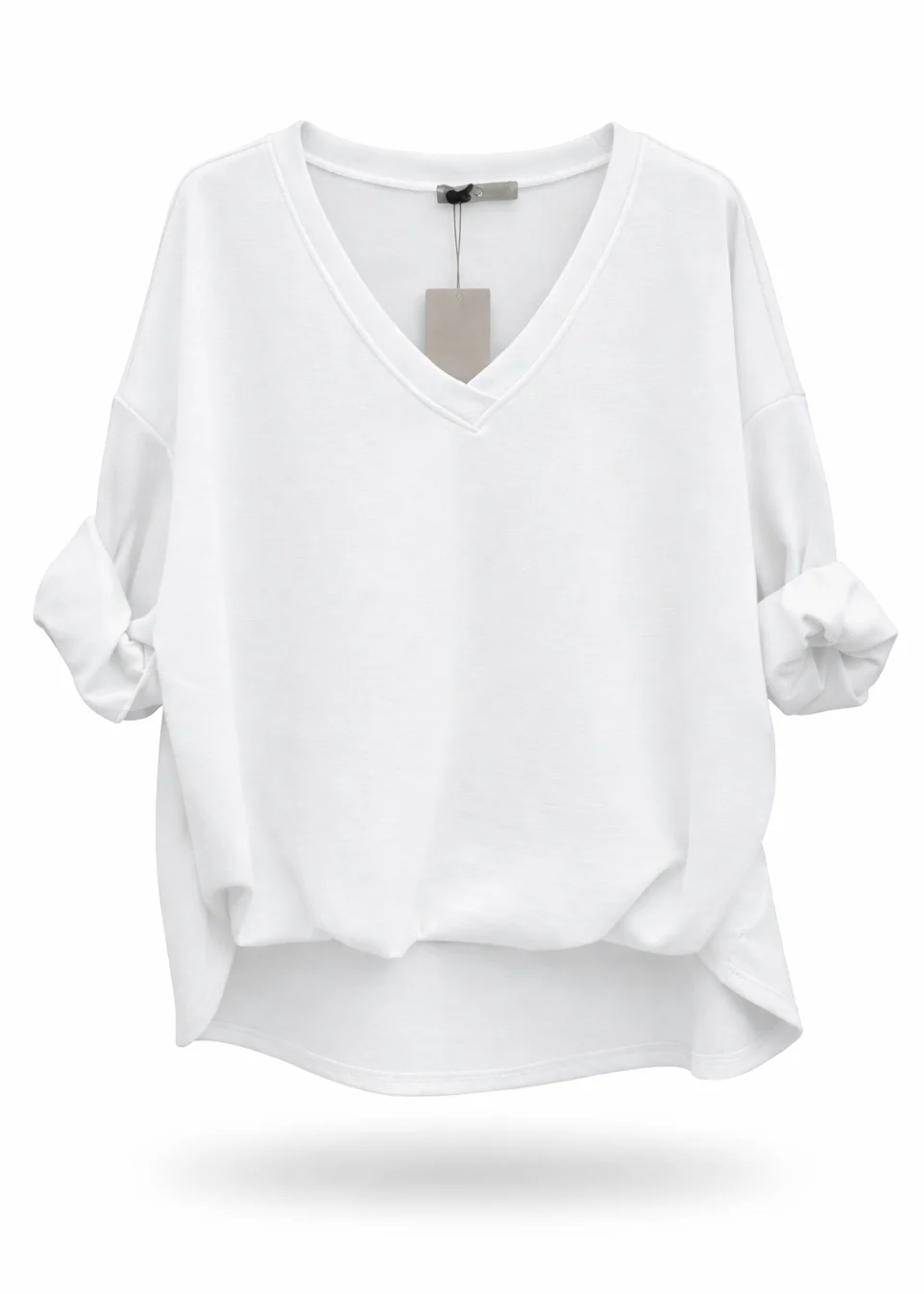 Georgette Cream V Neck Top - Image 3