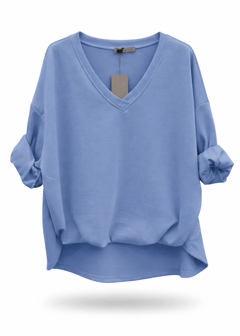 Georgette Denim V Neck Top - Image 4