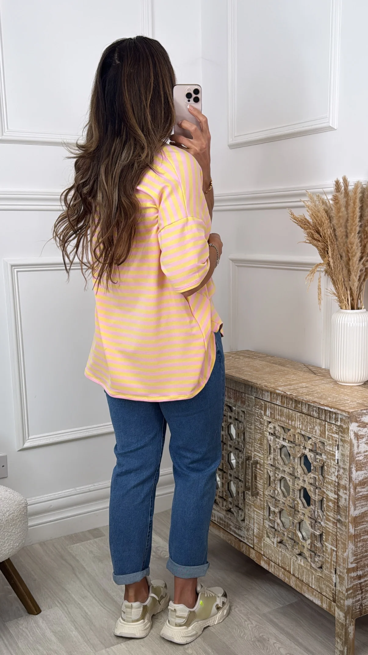 Gianna Yellow Striped Shirt Top - Image 3