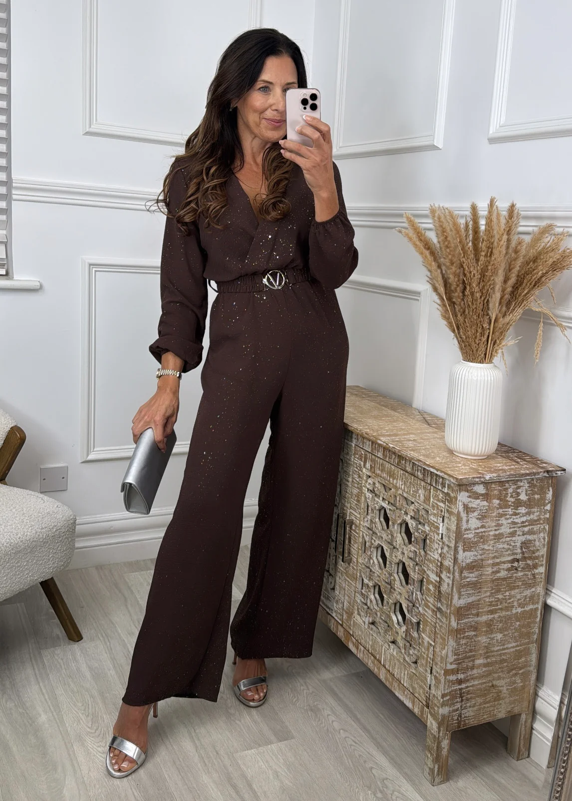 Honor Brown Wrap Jumpsuit - Image 2