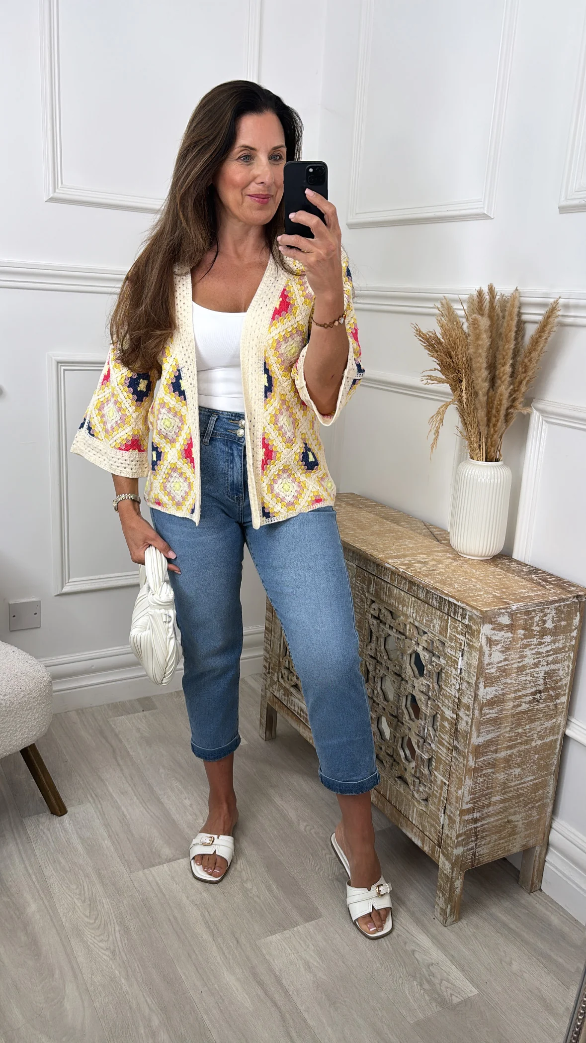 Kym Yellow Crochet Knit Cardigan - Image 4