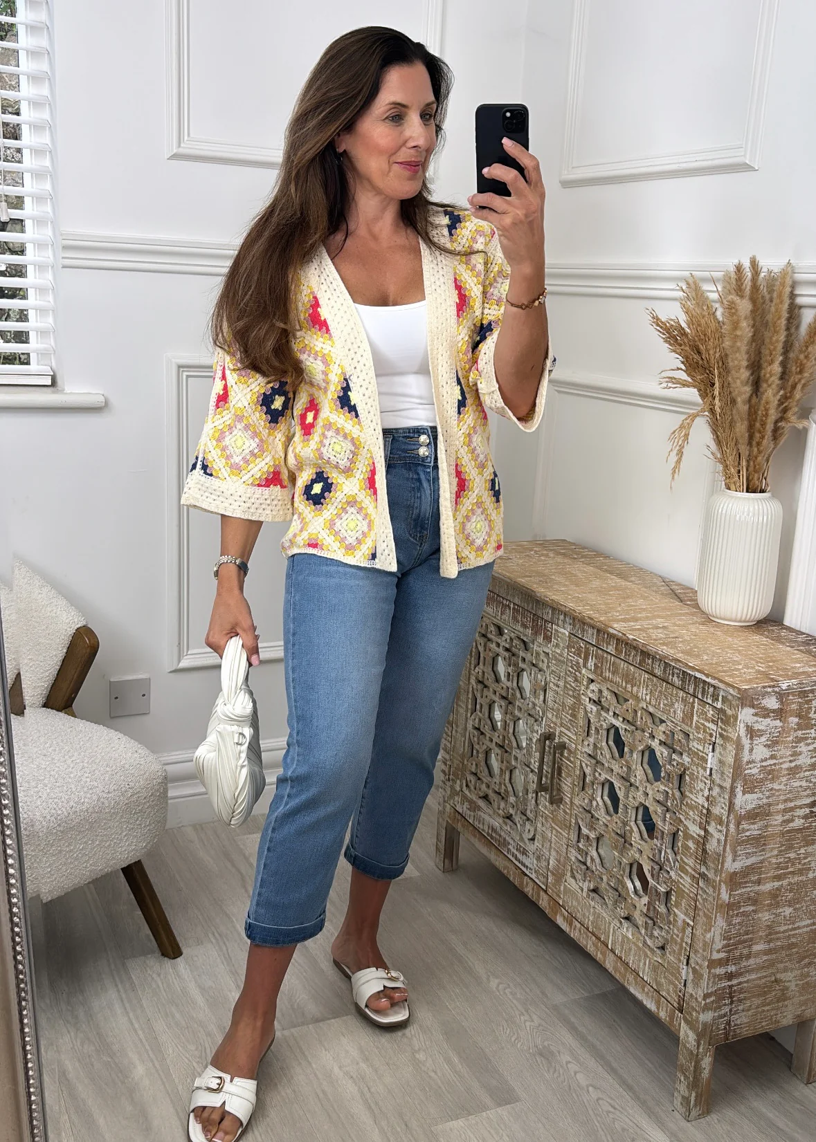 Kym Yellow Crochet Knit Cardigan - Image 5