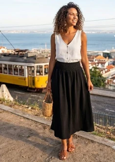Lottie Black Maxi Skirt - Image 3
