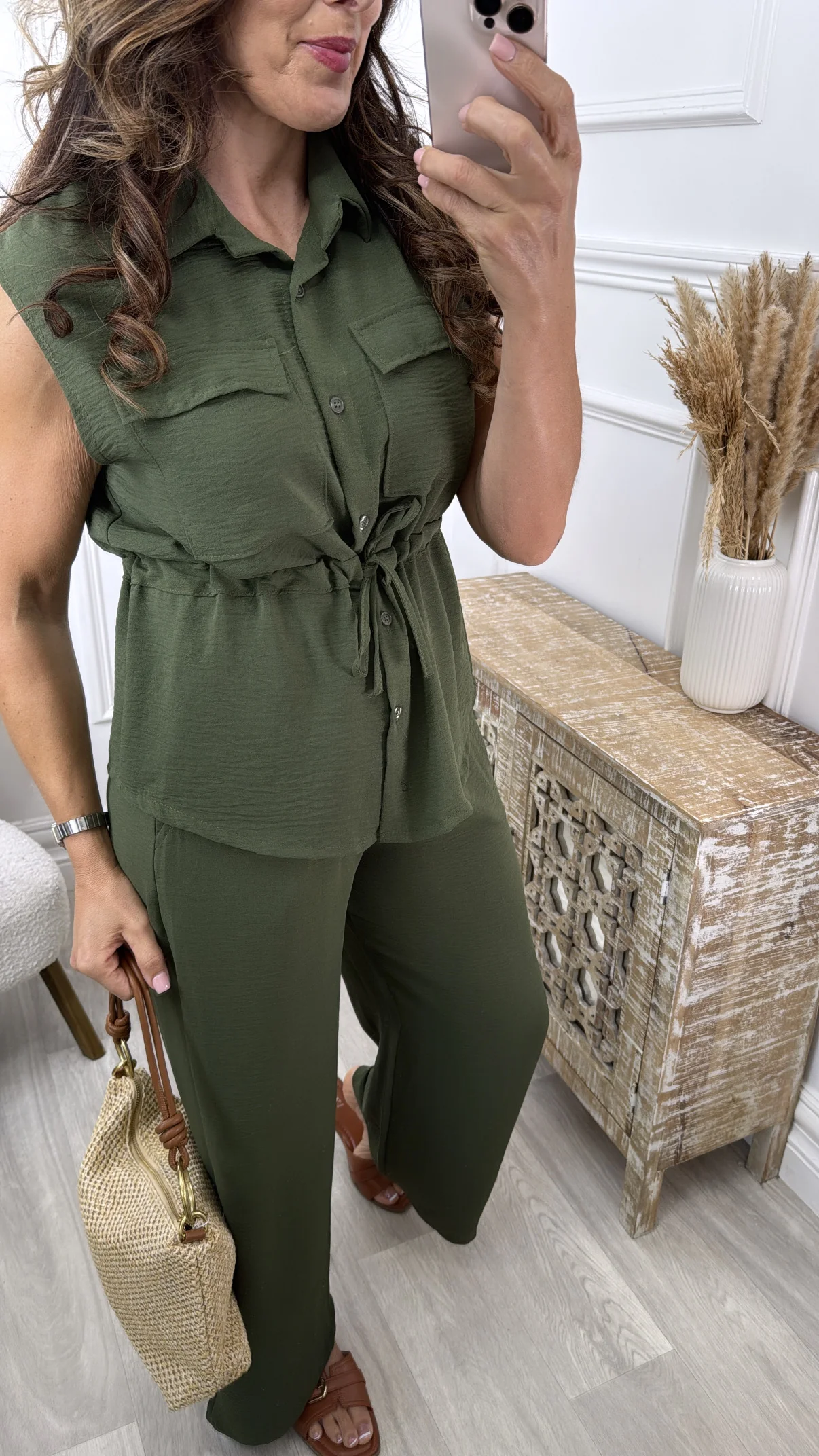 Loyola Khaki Drawstring Top Set - Image 4