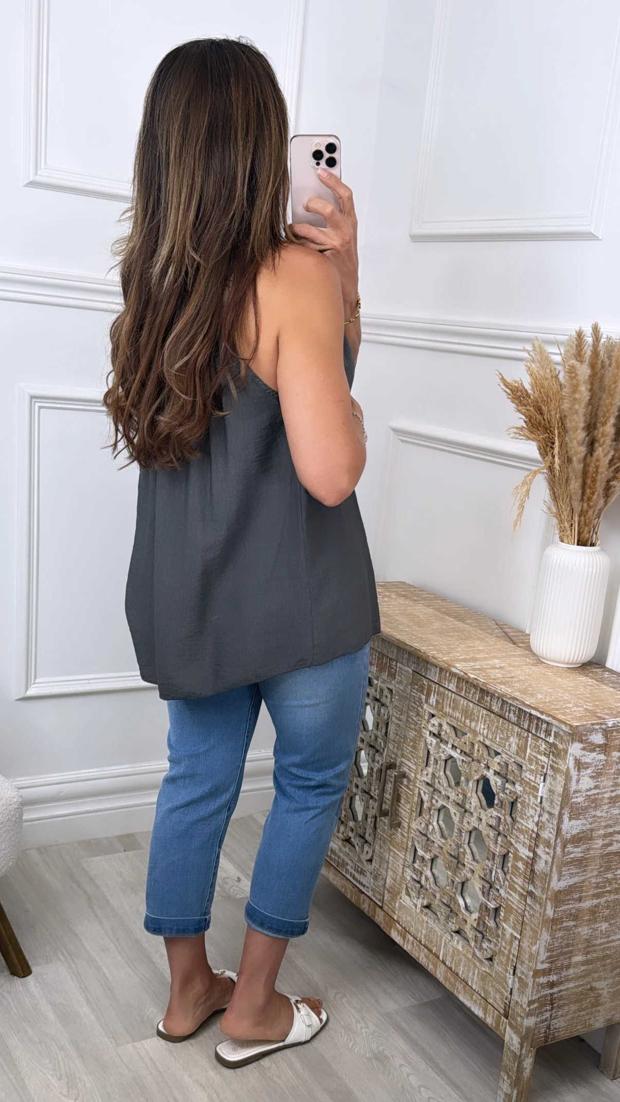 Matilda Grey Sequin Trim Top - Image 3