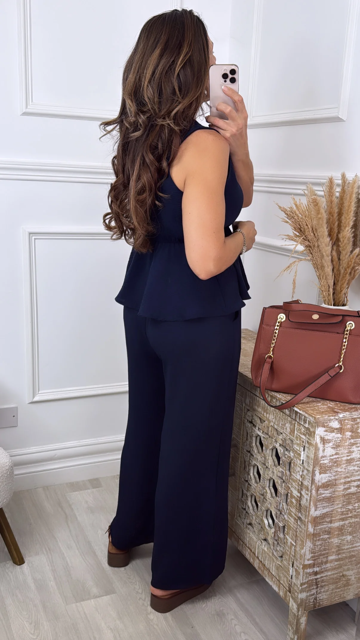 Melanie Navy V Neck Set - Image 4