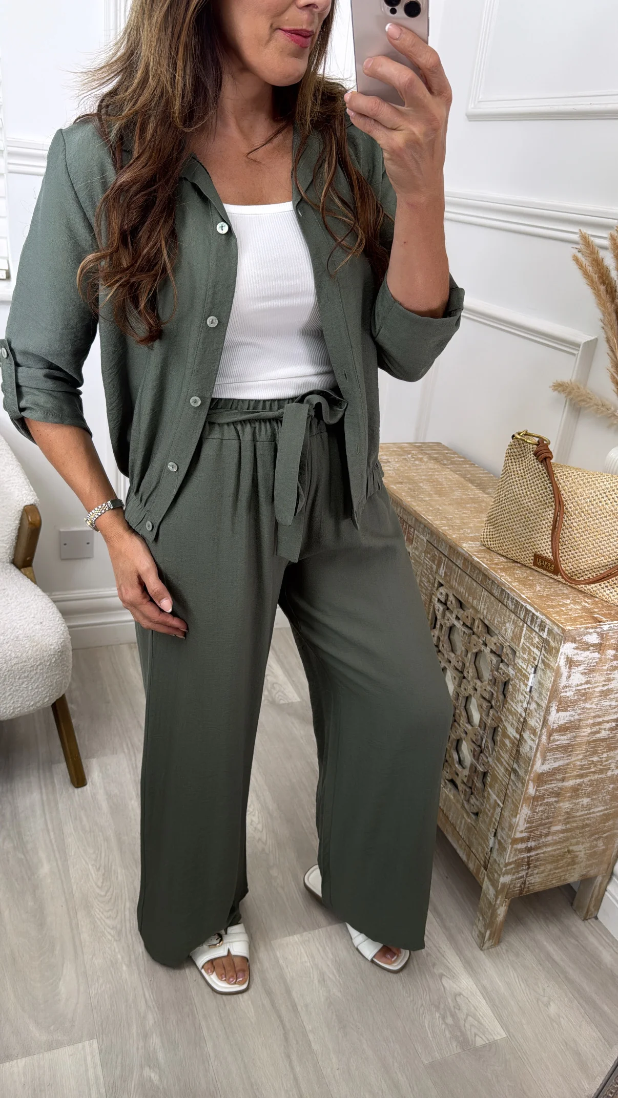 Michelle Khaki Pants and Top Set - Image 3