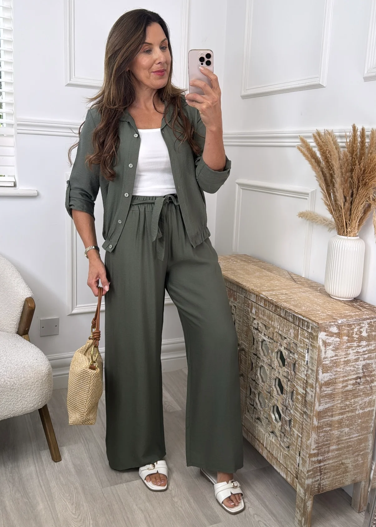 Michelle Khaki Pants and Top Set - Image 5