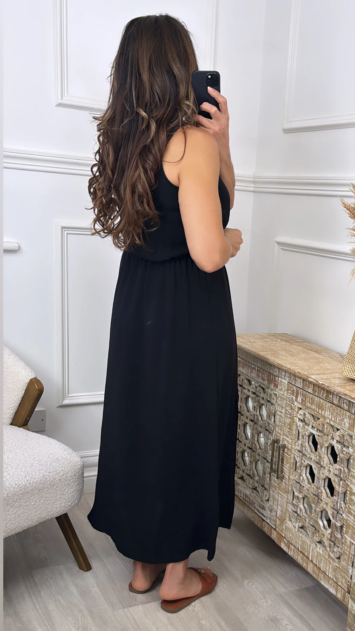 Moira Black High Neck Maxi Dress with Necklace - Image 5