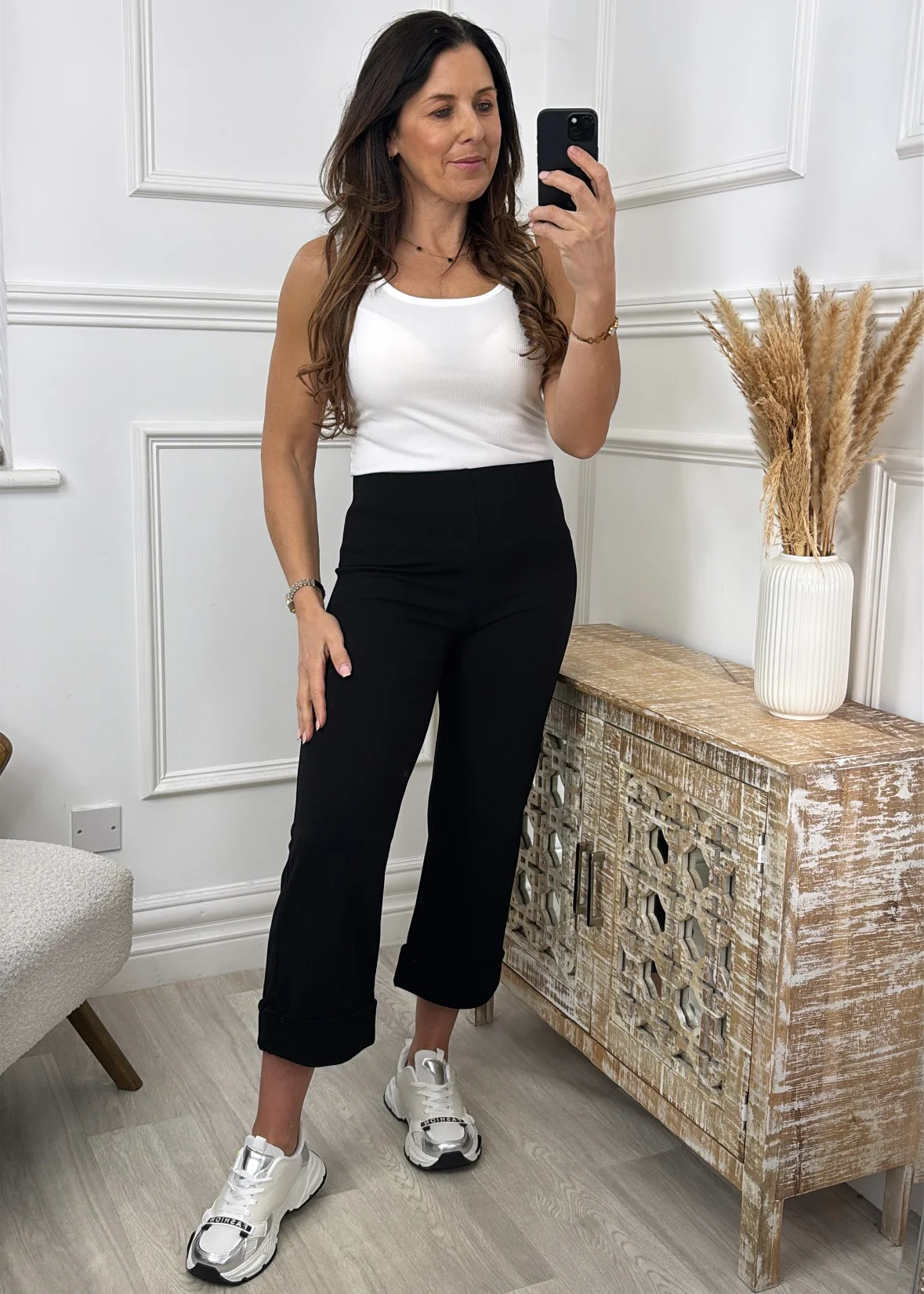 Novah Black Straight Leg Trousers