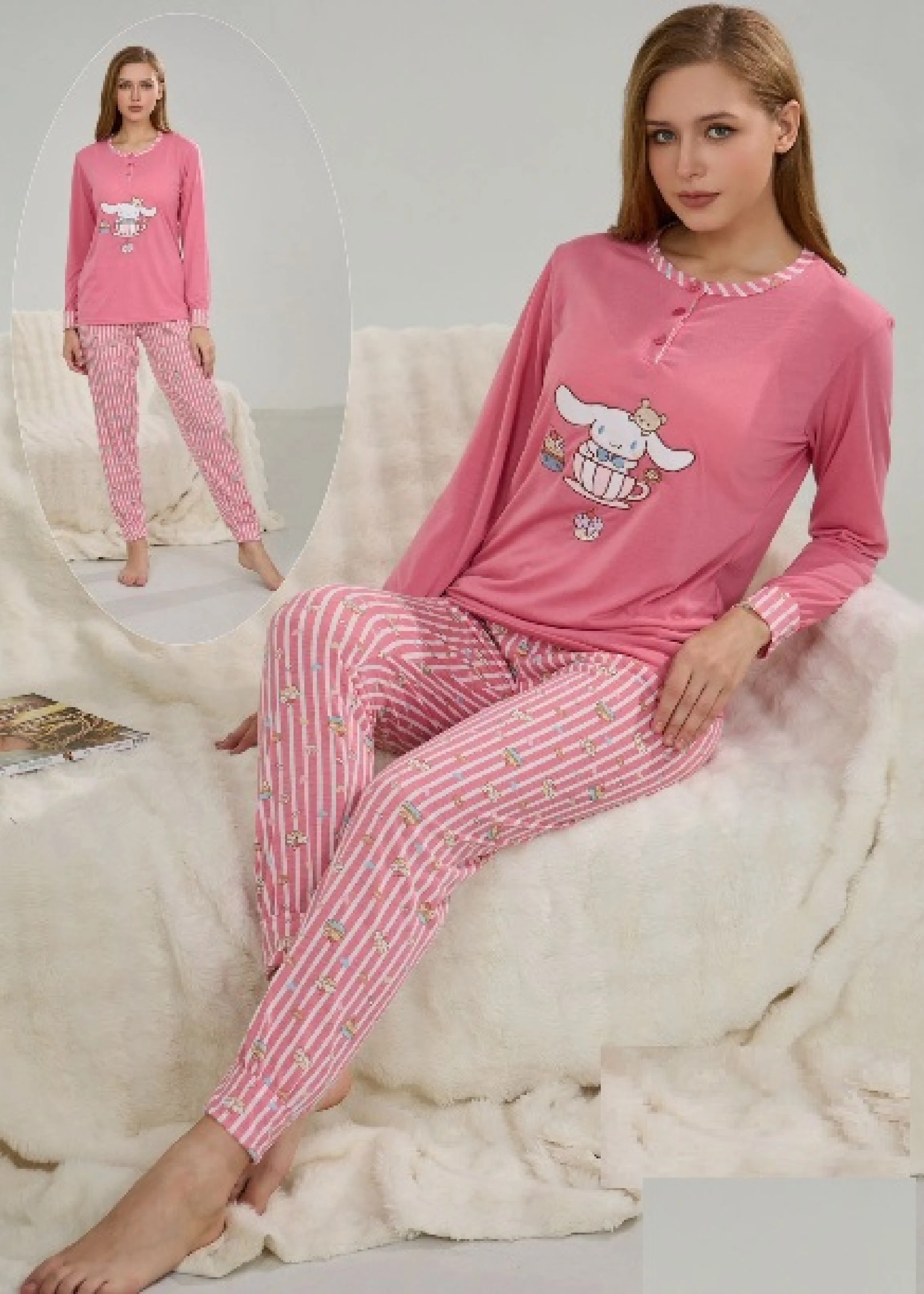 Pippa Rose Embroidered Cotton Pajama - Image 5