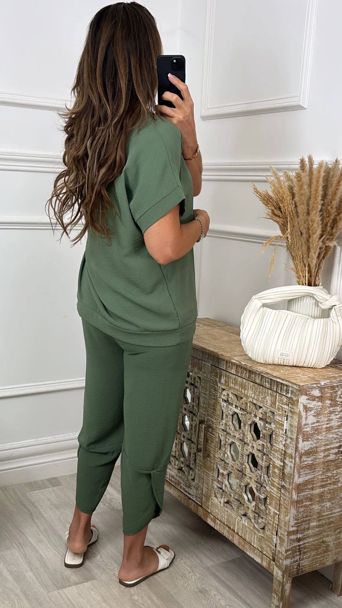 Portia Khaki Short Sleeve Set - Image 4