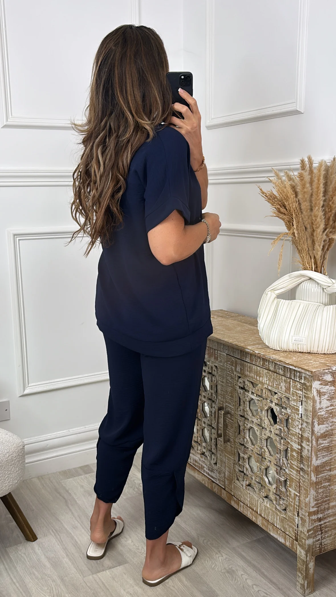 Portia Navy Short Sleeve Set - Image 6