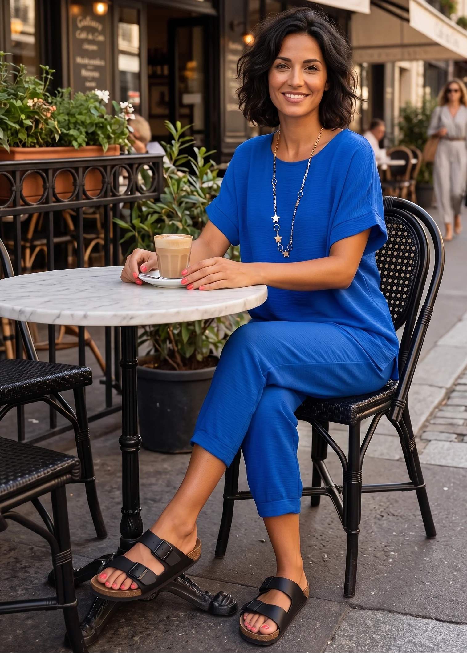 🖤 Pre Order🖤Portia Royal Blue Short Sleeve Set - Image 4