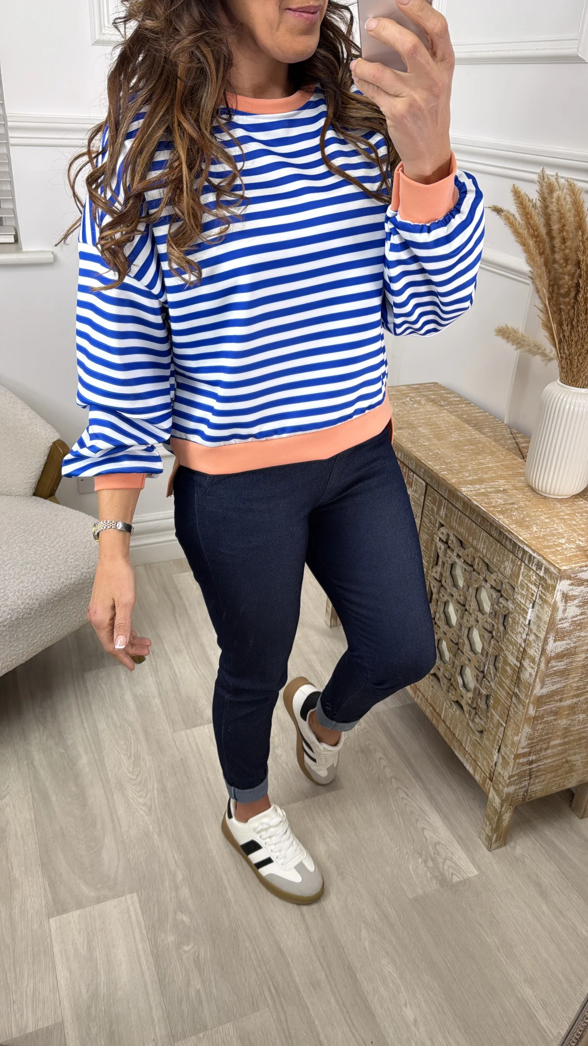 Presley Blue Stripe Sweatshirt - Image 3