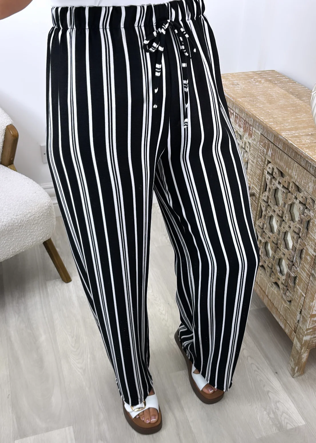 Sallyann Black Striped Pants - Image 3