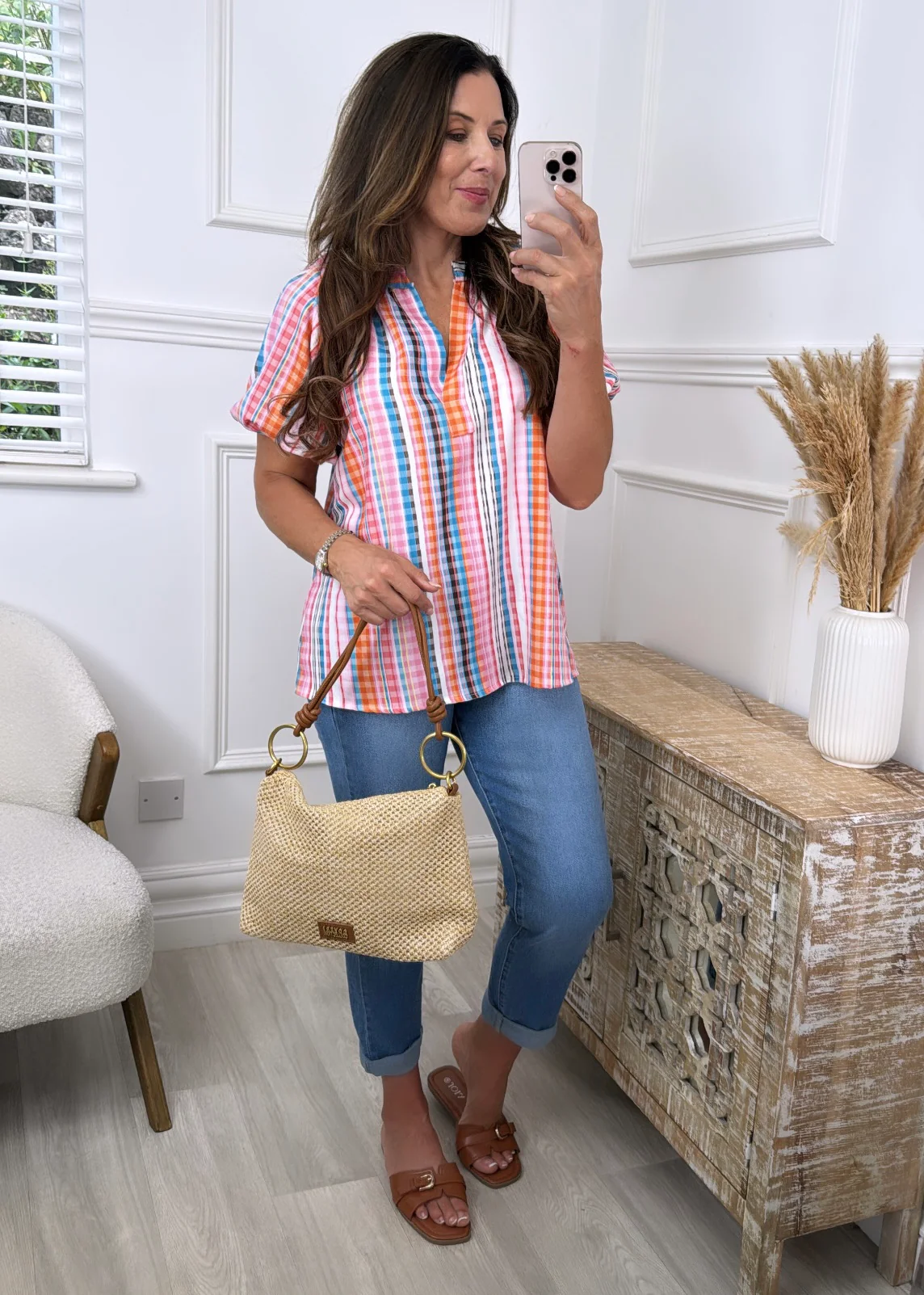 Susan Pink Check Top - Image 2