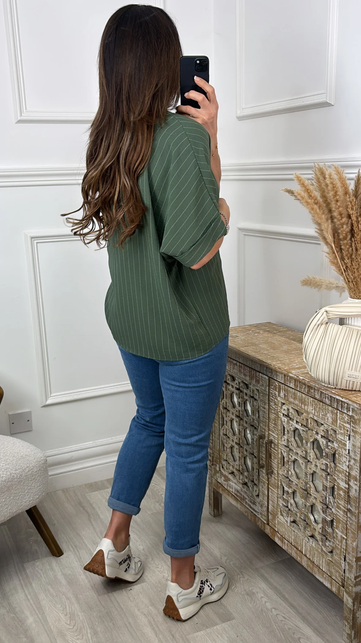 Valencia Khaki Striped Top - Image 3